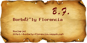 Borbély Florencia névjegykártya
